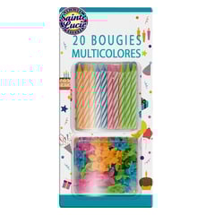 SAINTE LUCIE Bougies Anniversaire Roses Lot de 20