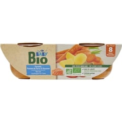 CARREFOUR BABY Purée Carotte-Pommes de Terre-Saumon Pack de 2x200 g