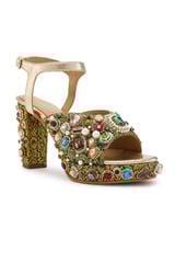 Anaar Raanjhan Platform Sandals, Womens Festive, Special Occasion and Partywear Premium Shoes