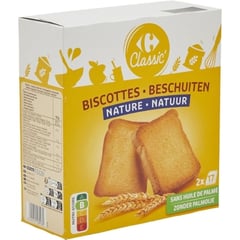 CARREFOUR Biscottes au Froment Pack de 34 300 g