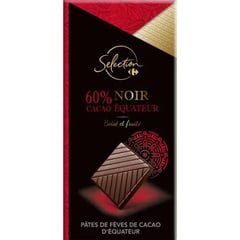 CARREFOUR SÉLECTION Chocolat Noir Équateur 60% Cacao 80g