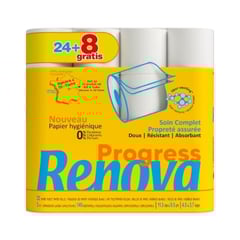 RENOVA Papier Hygiénique Super 2 Plis 40 Rouleaux