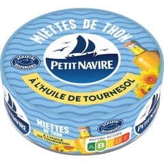 PETIT NAVIRE Thon Émietté à l'Huile de Tournesol 80 g