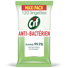 CIF Lingettes Multi-Usage Antibactériennes & Brillance Pack de 120