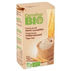 CARREFOUR BIO Farine de Blé Semi-Complète Type 110 1kg