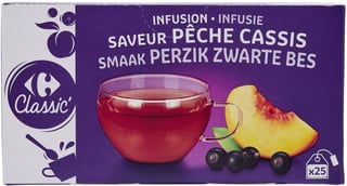 CARREFOUR Infusion Pêche Cassis 25 Sachets
