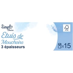 PP BLANC Mouchoirs Triple Épaisseur Pack de 15x10