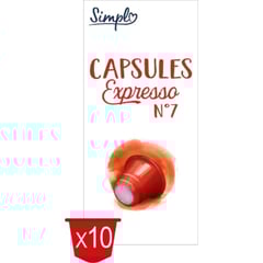 SIMPLY Capsules Café Expresso Compatible Lot de 10