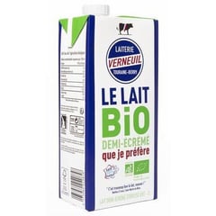 lait BIO demi-écrémé de la Laiterie Verneuil Touraine-Berry 1L