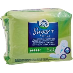 CARREFOUR Serviettes Ultra Mince Super+ Lot de 12