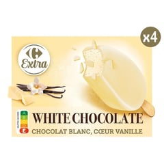 CARREFOUR Bâtonnets Géants Chocolat Blanc Pack de 4 300 g