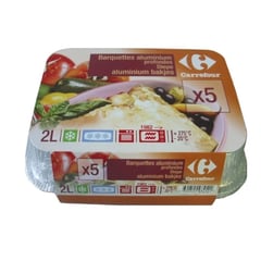 CARREFOUR Barquettes Aluminium Profondes 2 L Lot de 5
