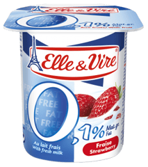 ELLE & VIRE Light 0% Fraise Pack de 4 x 125 g