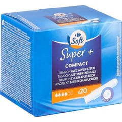 CARREFOUR Tampons avec Applicateur Compact Super+ 20 unités