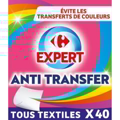 CARREFOUR Lingettes Anti-Transfert Couleur Lot de 40