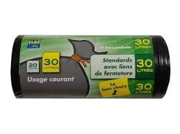 ELBE Sacs Poubelle 30L Lot de 20