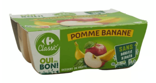 CARREFOUR Compote Pomme-Banane 4x100 g