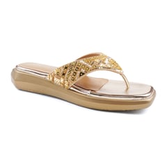 Anaar Summerdaze Gold Satin Embellished Open Sandals – Festive & Occasion Wear
