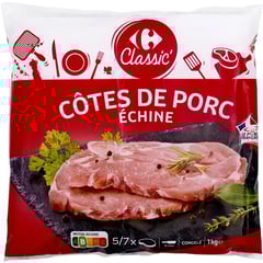 CARREFOUR Côtes de Porc Échine 1kg