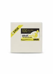 WEEKEND Serviettes Blanches 2 Plis 30x30 cm Lot de 100