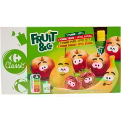 CARREFOUR Compotes Multi-Variétés Allégées 12x90 g