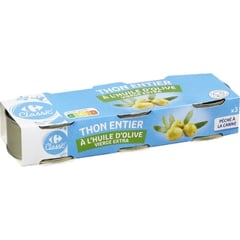 CARREFOUR Thon Entier Listao à l'Huile Pack de 3x93 g