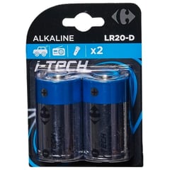 CARREFOUR RAYMAX Piles LR20/D I-Tech Pack de 2