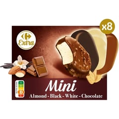 CARREFOUR Mini Bâtonnets 4 Variétés Pack de 8 256 g