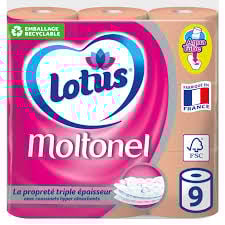 LOTUS Papier Hygiénique Pack de 9 Rouleaux