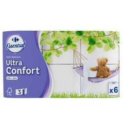 CARREFOUR Papier Toilette 3 Plis 6 rouleaux