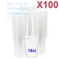 GPI Gobelets Plastique Transparents 18cl Lot de 100