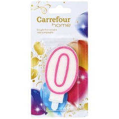 CARREFOUR HOME Bougie Chiffre N°0 Anniversaire