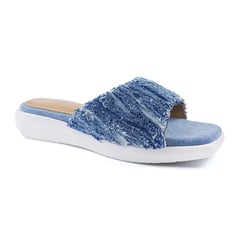 Anaar Coco Blues Denim Open Sandals – Chic Comfort Everyday Wear