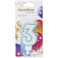 CARREFOUR HOME Bougie Chiffre 3 pour Anniversaire
