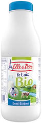 Elle&Vire Lait 1/2 Ecreme Bio UHT Bouteille 1 L