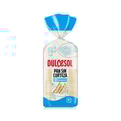 DULCESOL Pain de Mie Sans Croûte 0% 16 Tranches 450 g Décongelé