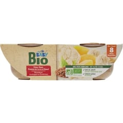 CARREFOUR BABY Purée Chou-Fleur Pommes de Terre Bœuf Pack de 2x200 g