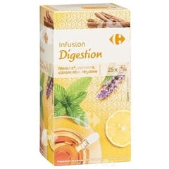 CARREFOUR Infusion Après-Repas Citron Pack de 25 Sachets