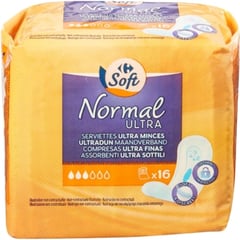 CARREFOUR Serviettes Ultra Mince Normal Lot de 16