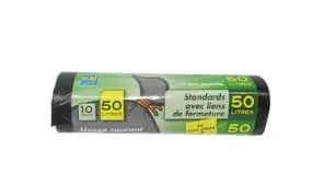 ELBE Sacs Poubelle Noirs 50L Lot de 10