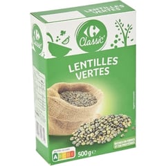 CARREFOUR CLASSIC Lentilles Vertes 500 g