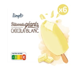 CARREFOUR PREMIUM Bâtonnets Glacés Chocolat Lait/Blanc Boîte de 6 492g