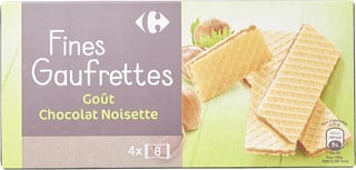 CARREFOUR Gaufrettes Fines Chocolat-Noisette 160g