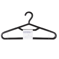 CARREFOUR Cintres Plastique Recyclé Noirs Crochets Fixes 40x20 cm Lot de 6
