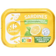 CARREFOUR Sardines Marinées Au Citron Et Basilic 1/5