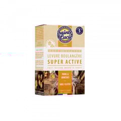 STE LUCIE Levure de Boulangerie Super Active Pack de 5 Sachets 40 g