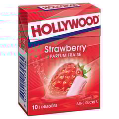 HOLLYWOOD Fresh Fraise Sans Sucre Pack de 10 14g