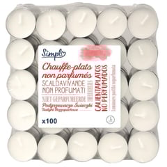 SIMPL Bougies Chauffe-Plat Lot de 100