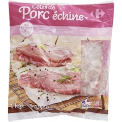 CARREFOUR Côtes de Porc Extra Viandées Surgelées Origine France