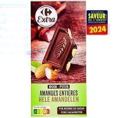 CARREFOUR Chocolat Noir Amande 25% 200g